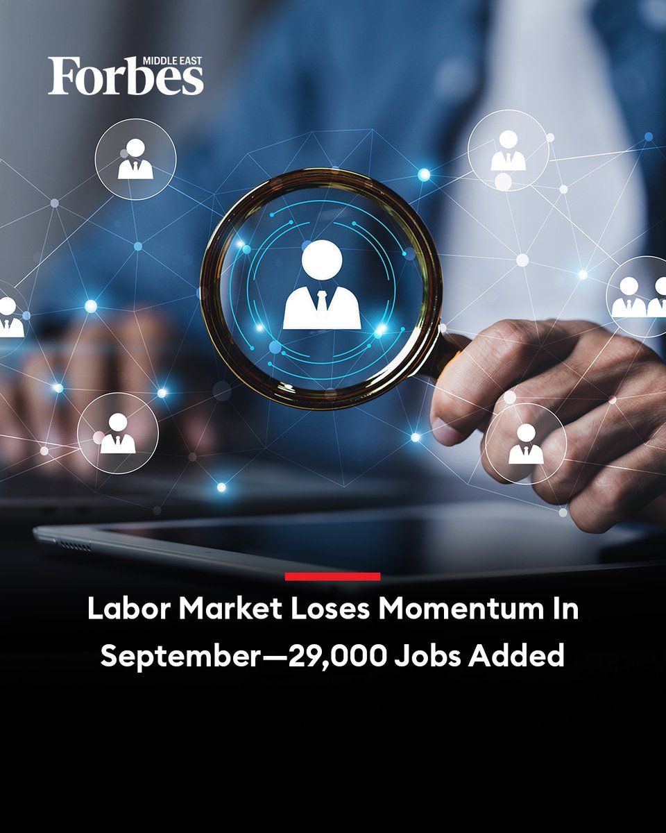 Forbes_MENA_'s tweet photo. US employers added 29K jobs in September as unemployment rose to 4.2%. July was revised to a 10K job loss while August was cut to 133K.

#Forbes 

For more details: 🔗 https://t.co/7EK7lx9p1l https://t.co/sORDMVtuiK