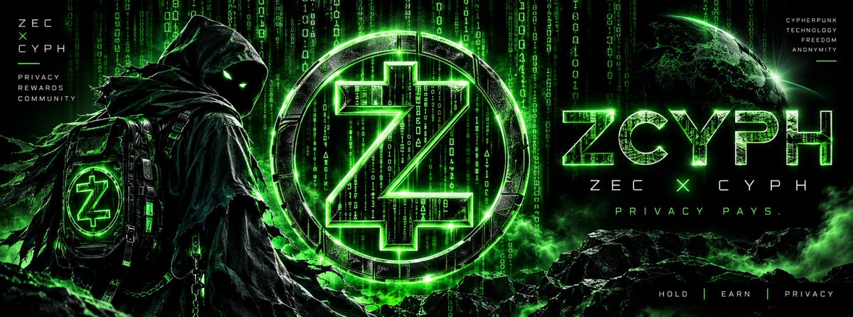 ZecCyph's tweet photo. @itsFoxCrypto Bullish for $ZCYPH rewarding zcash:native and $CYPH on rotation ♻️
🟩🥷🟩 https://t.co/YeTm5BVOFU