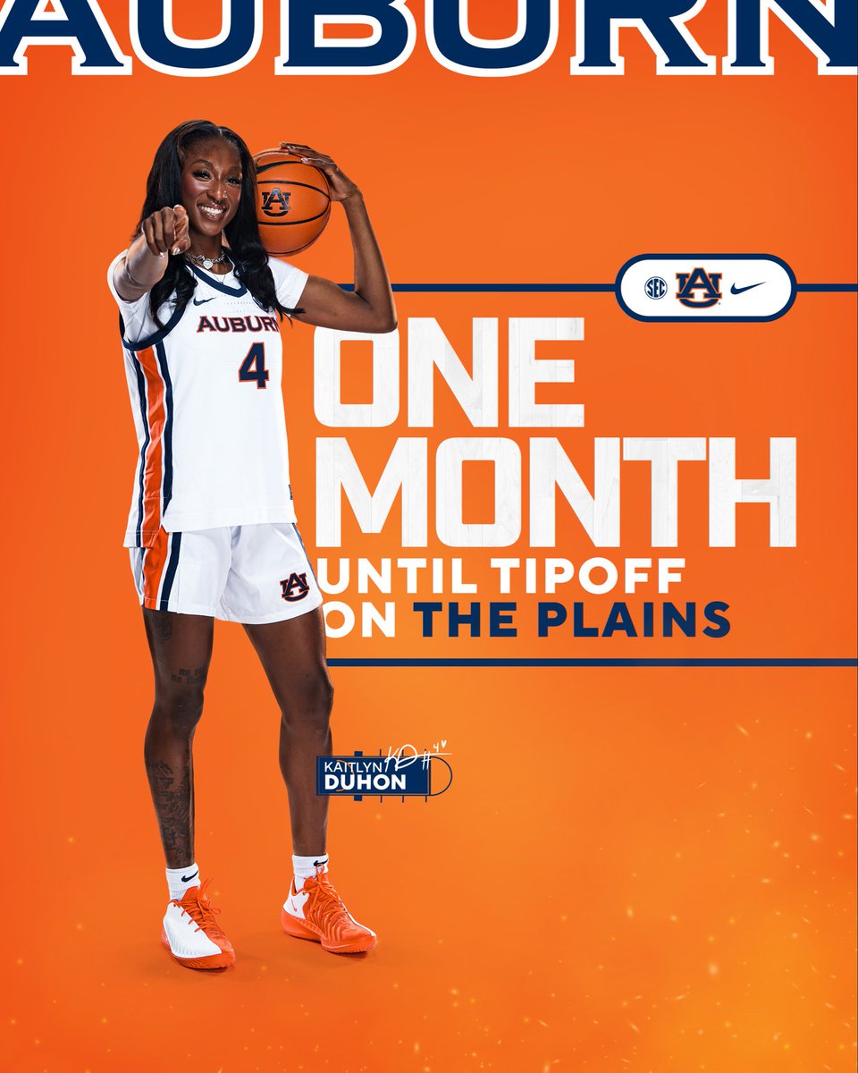 AuburnWBB's tweet photo. Next month, we hoop 😤🏀

#WarEagle https://t.co/8R6CarAee8