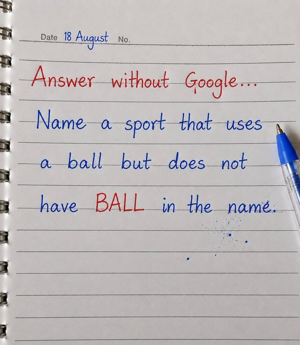 Irina_exh's tweet photo. 99% will get this wrong. only sports masters knows it.

Do you? https://t.co/1nyRwudols