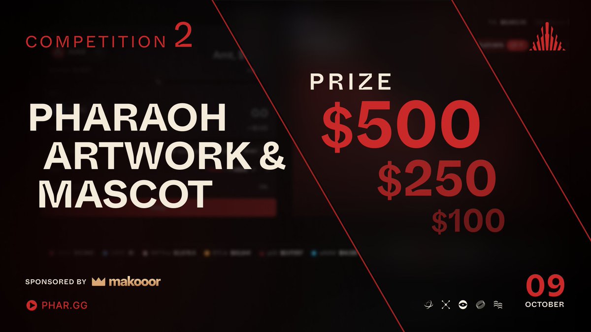 PharaohExchange's tweet photo. 🏅 Anniversary Competition 2: Pharaoh Artwork & Mascot

Show us your best original Pharaoh artwork - no AI on this one. Let’s see what you got.

Prizes: $500 / $250 / $100

Reply with your art to enter.

You must be following this account and @LHBCrypto to qualify.
Winners and shortlisted entrants at our discretion; void where prohibited for entry.