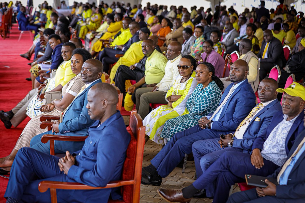 KagutaMuseveni's tweet photo. I addressed the NRM Caucus today at Kololo and reminded our leaders to go back to the correct methods of the NRM, follow up Government programmes and make sure they reach our people.
This is why PDM must reach the people, while our wetlands must be protected. Those occupying them must get out. In Busoga, Bukedi and Kigezi, we shall help them move to fish farming, giving us income as well as water for irrigation.