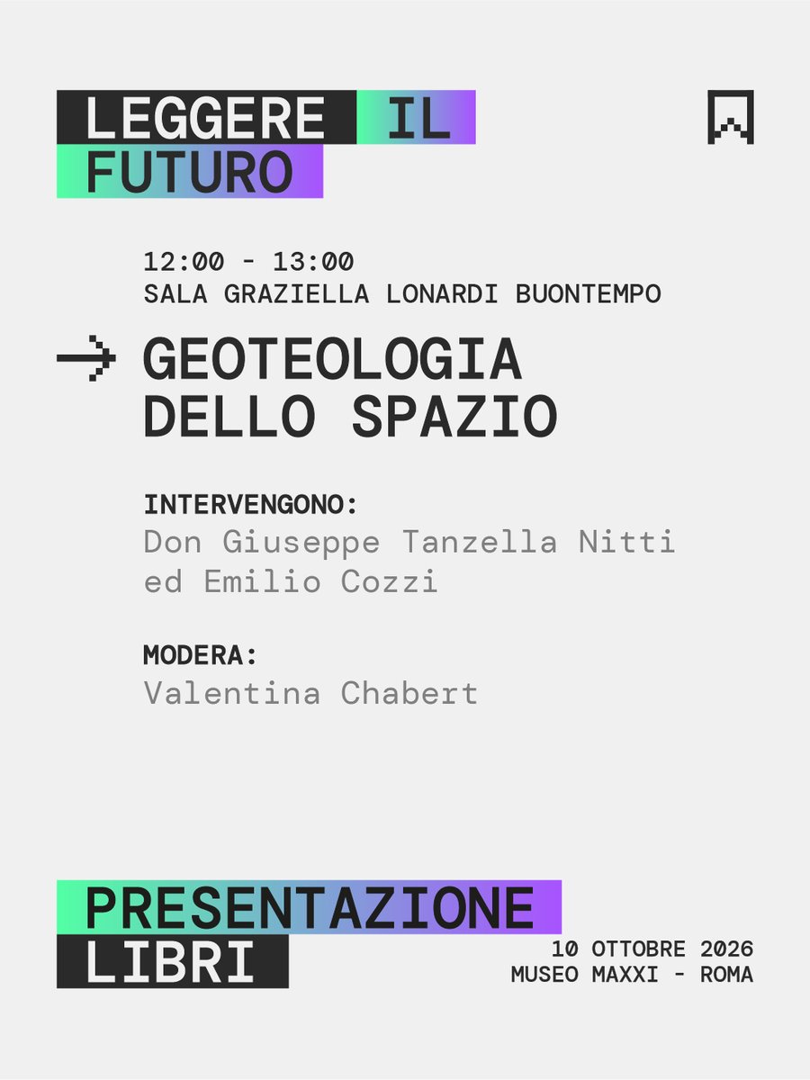bayramcosmo's tweet photo. 🌌 SALA GRAZIELLA LONARDI BUONTEMPO | Leggere il futuro

Geoteologia dello Spazio

🔬 10.10.2026 | MAXXI - Museo nazionale delle arti del XXI secolo | Roma

Riserva il tuo posto 👉https://t.co/X6oZZzp7WR

#Bayram #Maxxi #quanti #futuro #fisica https://t.co/43GvsJM6bo