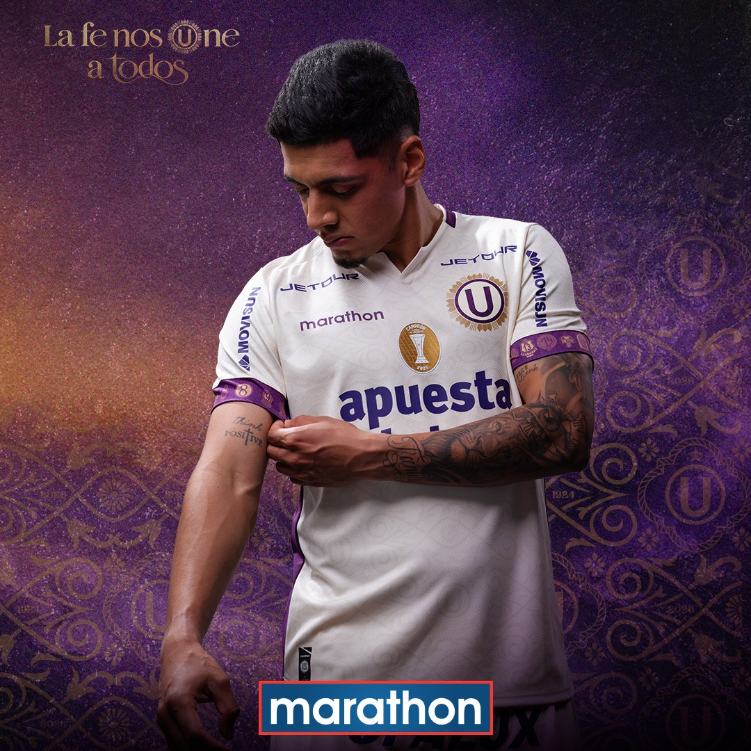 Universitario's tweet photo. 𝗨𝗻𝗶𝗱𝗼𝘀 𝗽𝗼𝗿 𝗻𝘂𝗲𝘀𝘁𝗿𝗮 𝗙𝗘 💛

Presentamos la camiseta en honor al Señor de los Milagros 2026. Porque la fe nos une a todos 🙏

🛒 Encuéntrala en todas las tiendas Marathon y también en la web ➡️ https://t.co/GvVDCncEni

#LaFeQueNosUne
#UnaHistoriaDeGrandeza https://t.co/7iZueRsK2Y