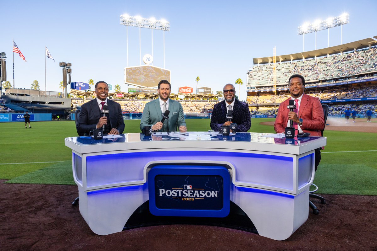 TNTSportsPR's tweet photo. TNT Sports to Be Exclusive Home of 2026 ALDS & ALCS, Starting Saturday, October 3: 

📺 12:30 p.m. | Pregame with @AdamLefkoe, @45PedroMartinez, @cgrand3 & @JimmyRollins11 

⚾️ 1 p.m. | @whitesox vs. @CleGuardians, Game 1
🎙️ @AlexFaust, Ron Darling & @laurenjbara  

⚾️ 6:30 p.m. | @Yankees vs. @RaysBaseball, Game 1
🎙️ @BAndersonPxP, @JeffFrancoeur & @LaurenShehadi 

Full Release: https://t.co/dbpTHgGwl3