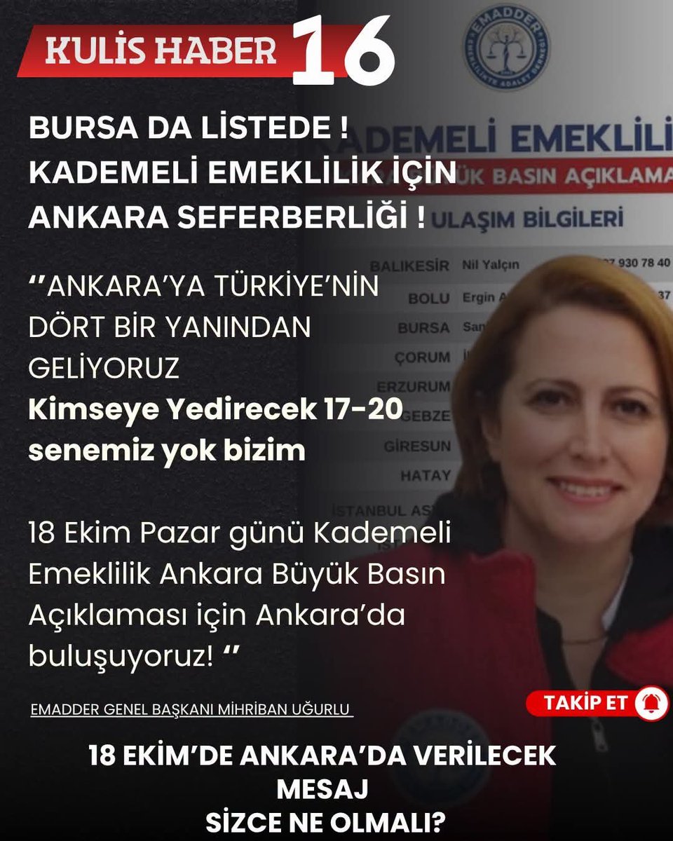Traktorculer58's tweet photo. 18 Ekim 2026 Pazar günü Ankara ulus'ta olacağız. 
Mihriban Hanım kimseye yedirecek 17 yıl 20 yılımız yok diyor sizler ne düşünüyorsunuz? 
#KademeMeclisinişi https://t.co/MwJpTks8Wp