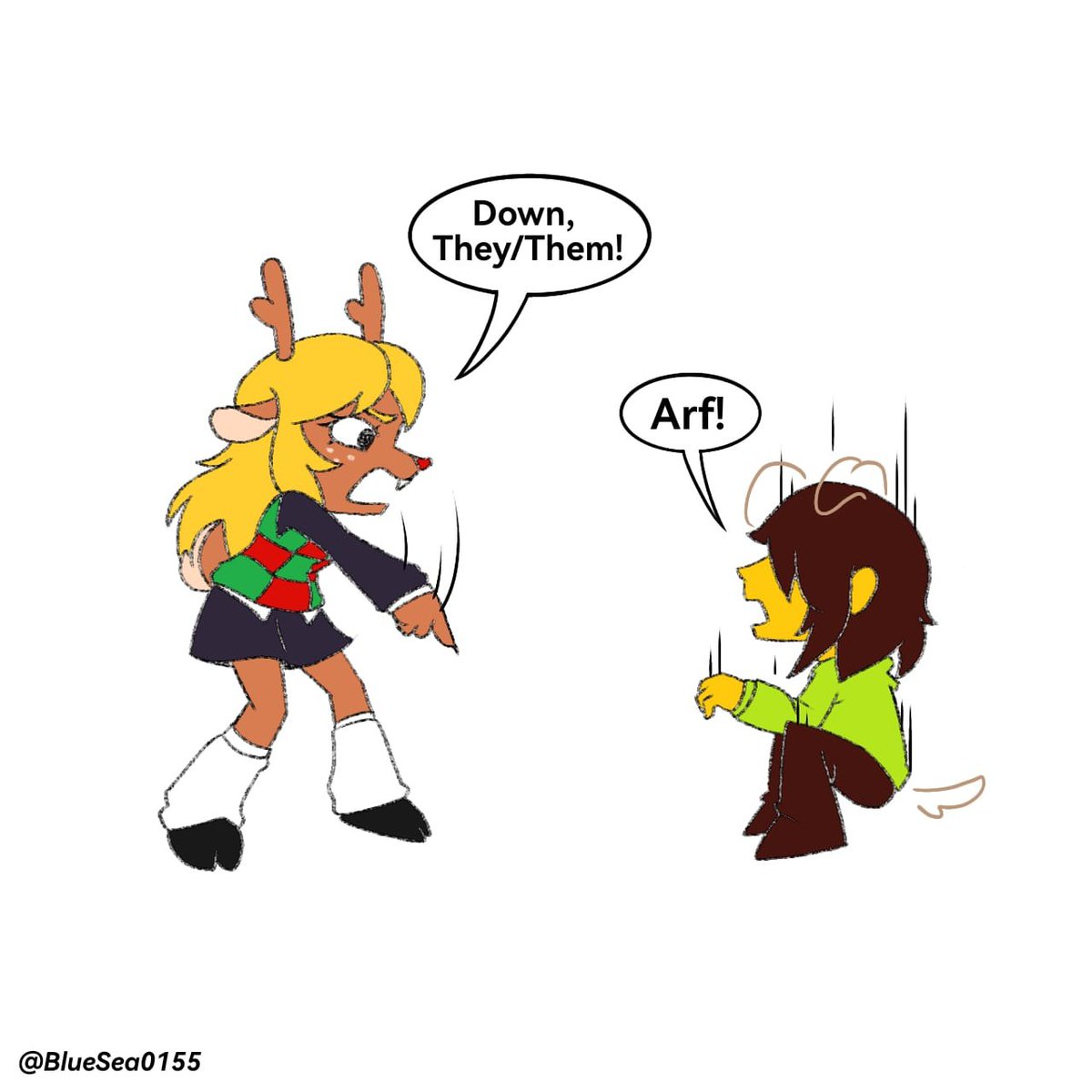 BlueSea0155's tweet photo. Kris (🐶🥺)
#deltarune  #kriselle  #art https://t.co/D1bPy4wT5v