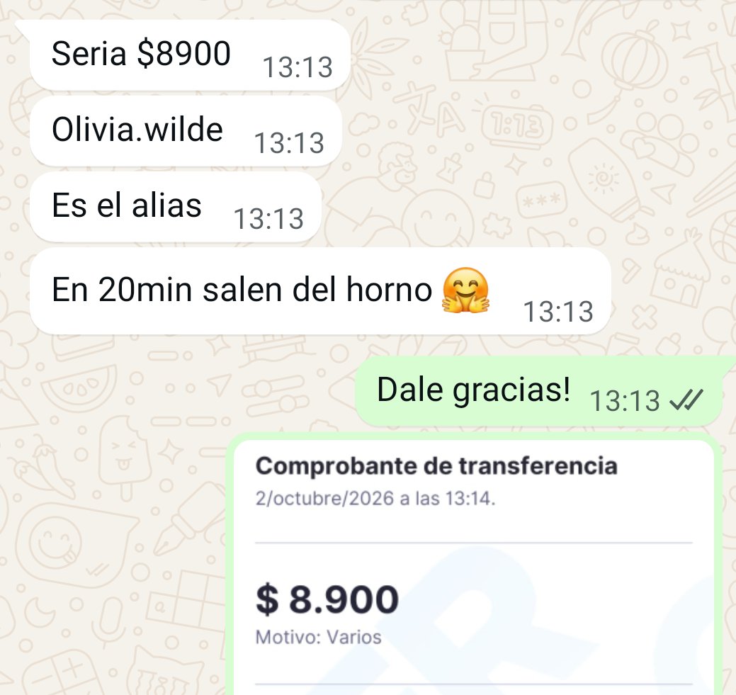 parveintiuno's tweet photo. Me destruye el hecho de que el lugar donde pido empanadas se llame Olivia Wilde, siento que le compro a Ella 😭 https://t.co/DdInGz5ONo