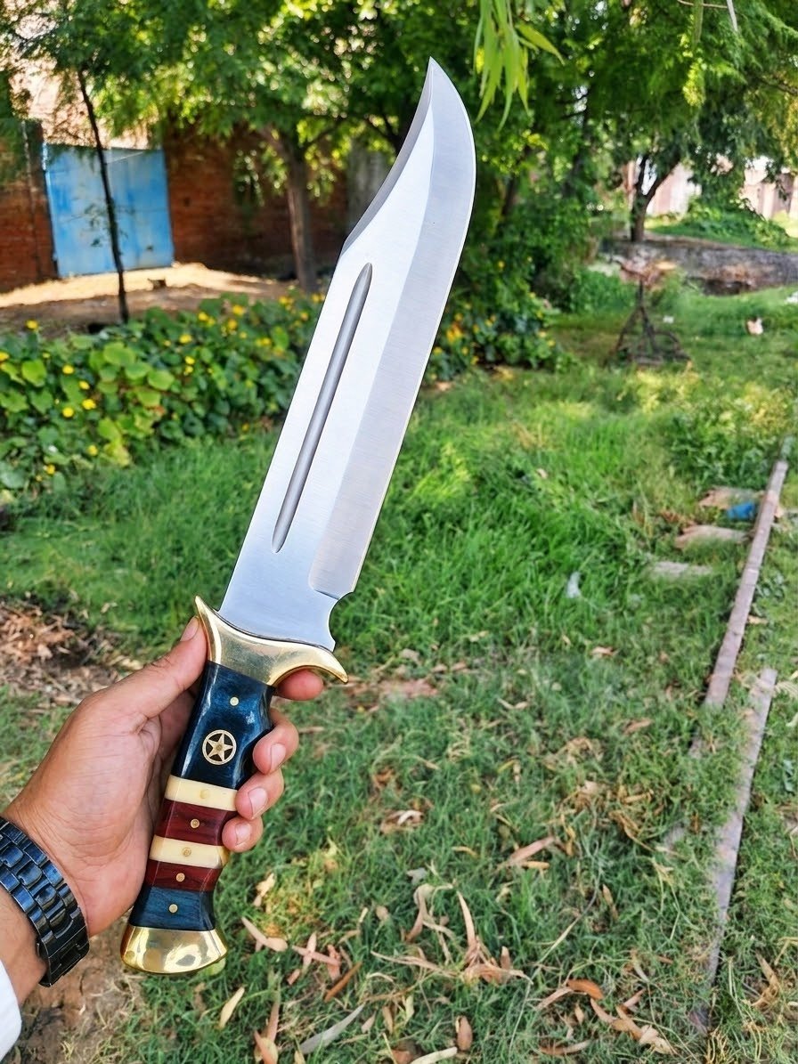 ironridgeworks's tweet photo. Handmade Damascus &amp; D2 Steel Hunting Bowie Knife (18-inch)

Bone, Pakawood &amp; Rosewood Handle with Brass Guard, Pommel

DM for custom engraving and wholesale orders 
#Hunting #huntingknife #knifecollector #customknife #outdoors #camping #Survivor2026 #giftideas #giftforhim #usa https://t.co/L152SrD4r6