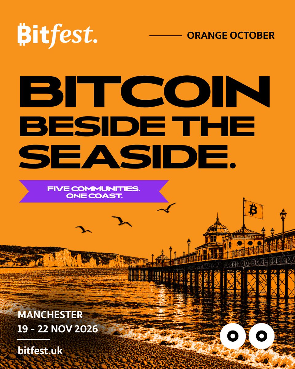 Bitfestuk's tweet photo. Bitcoin beside the seaside. ๐
Brighton Bitcoin. Bitcoin Beach Bournemouth. Portsmouth Bitcoin. Southampton Satoshi Society. Purbeck Bitcoin.
Five active communities on the South Coast alone.
Which one should we look at more closely?
#OrangeOctoberBTC https://t.co/HQFGuVDYw3