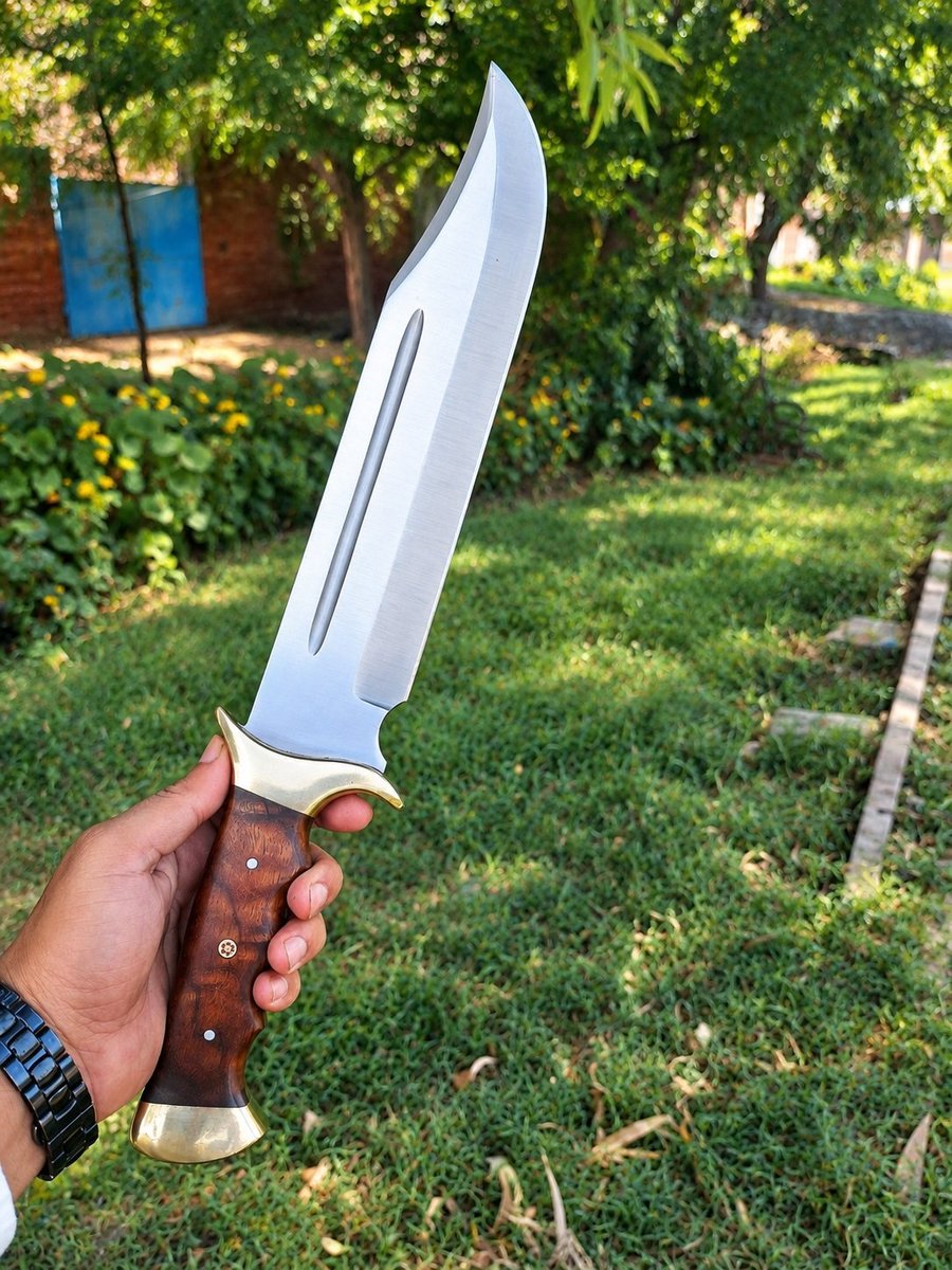 ironridgeworks's tweet photo. Handmade Damascus &amp; D2 Steel Hunting Bowie Knife (18-inch)

Bone, Pakawood &amp; Rosewood Handle with Brass Guard, Pommel

DM for custom engraving and wholesale orders 
#Hunting #huntingknife #knifecollector #customknife #outdoors #camping #Survivor2026 #giftideas #giftforhim #usa https://t.co/L152SrD4r6