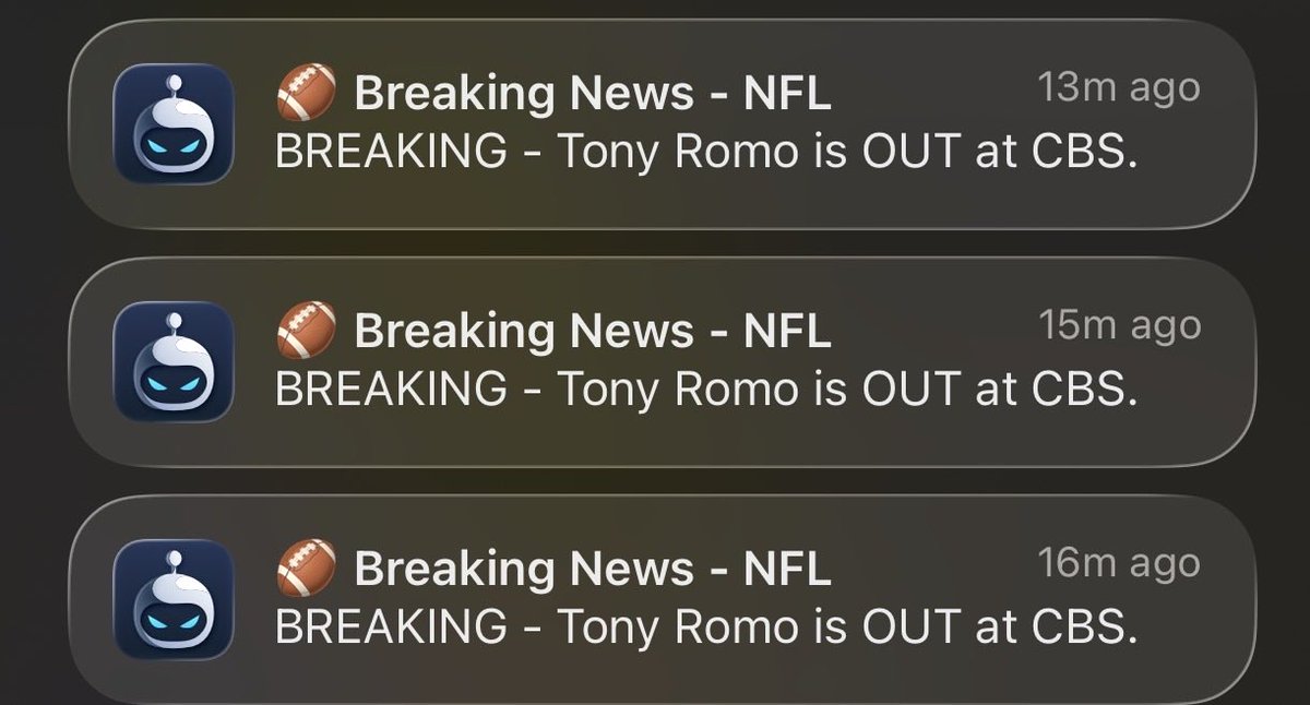 SpencerRev7's tweet photo. Hey guys I think Tony Romo is OUT at CBS https://t.co/iOXiDBAaI8