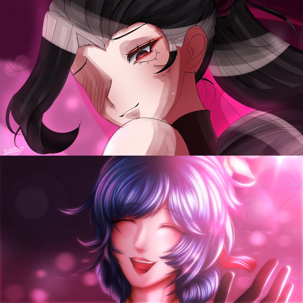 kimmycantkill's tweet photo. Hanahira art collab w/ @Sunni_Night !! #mlbb #mobilelegends #hanabixhirara #hiraraxhanabi #hanahira #hirahana https://t.co/y9pnSdWsF8