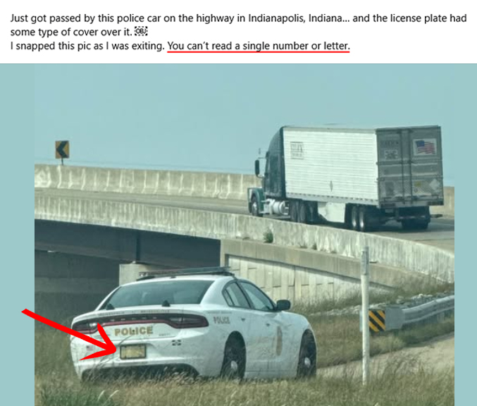 JasonBassler1's tweet photo. “Rules for thee, not for me.”

Cop caught in Indianapolis with what appears to be a cover over his plate, obstructing it from view. 

So, are the rules only for us tax cattle or what? https://t.co/I1FJjZii8m