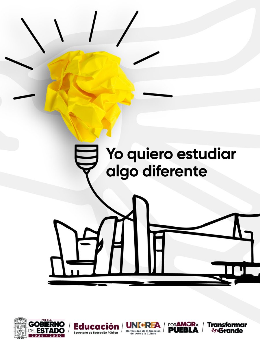 UNICREAPue's tweet photo. 😋Esta publicación es para quienes dijeron “Yo quiero estudiar algo diferente” y está en nuestra universidad, donde el arte, la cultura y la creatividad son el futuro. En el @Gob_Puebla impulsamos una educación basada en la la cultura y el arte.

#PorAmorAPuebla #SomosUNICREA https://t.co/ypJREcHisD