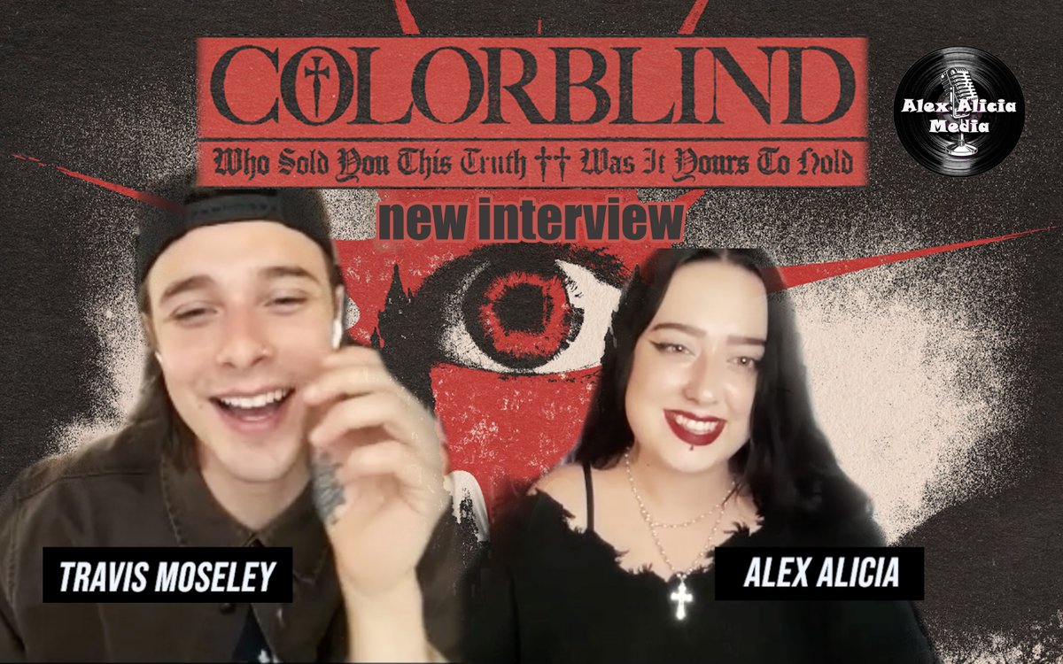 alexaliciamedia's tweet photo. A fun chat with @colorblindtx vocalist Travis Moseley!
Just like their incred debut album 'Who Sold You This Truth ++ Was It Yours To Hold', the new interview is also OUT NOW for your viewing/listening pleasure. 
Watch: https://t.co/EfMsdfLLhH https://t.co/rtL9OuyjCG