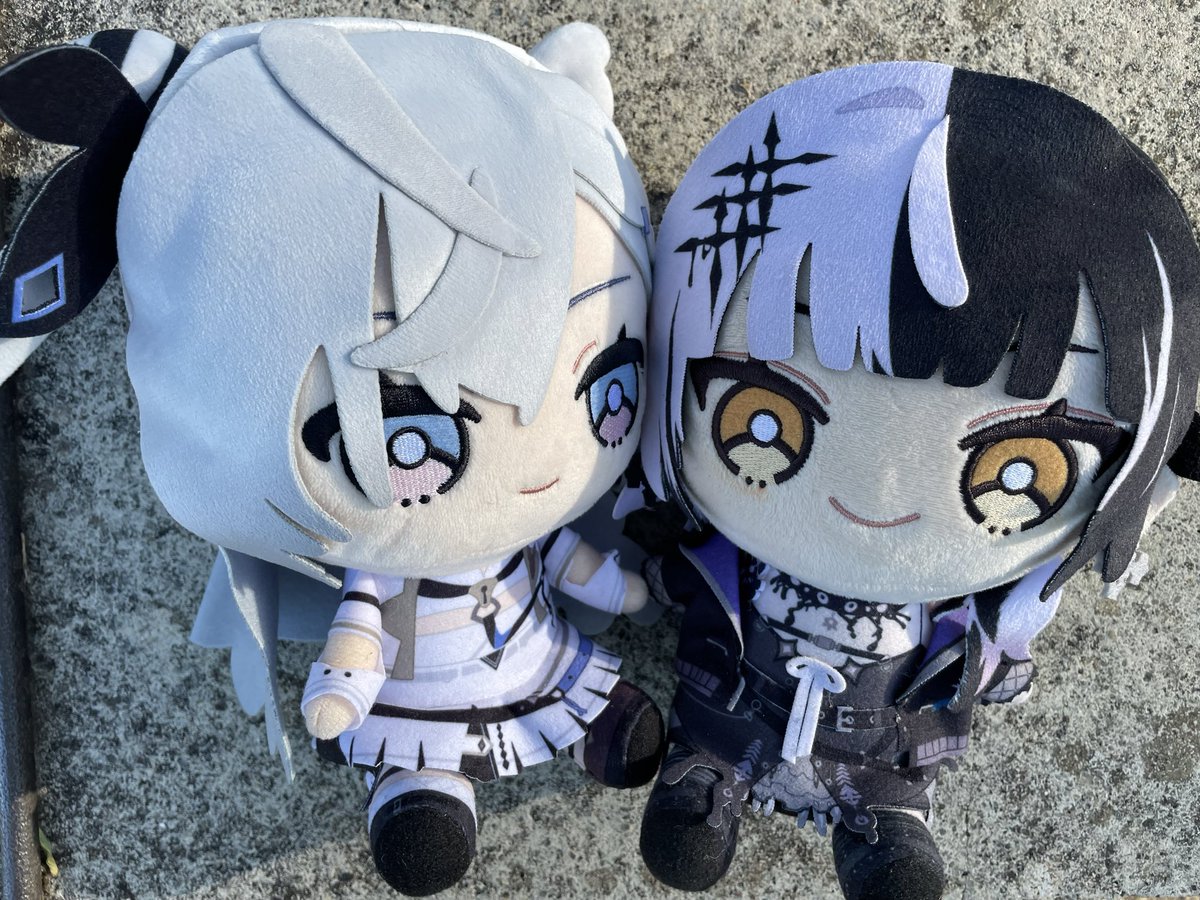 amhapi's tweet photo. #ShiorinOnAir #VestiaZeta Went on a walk today with Shiori Plushvella and Zeta Plushie. GreyscaleX date! 🩶🤍🖤 https://t.co/8DCNh9miKU