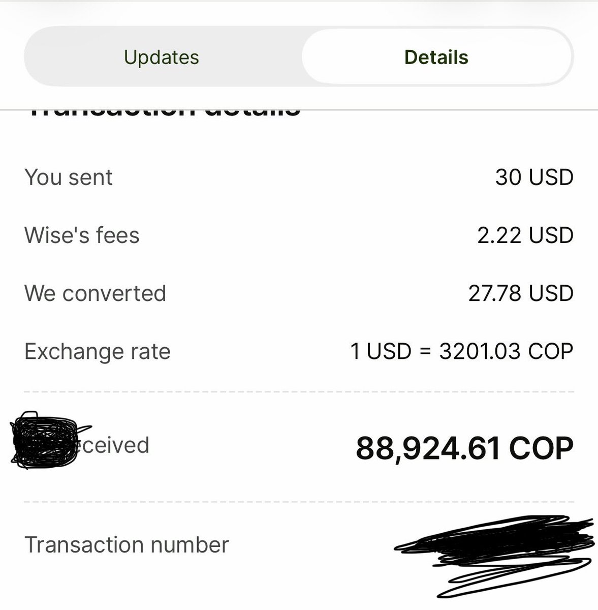 LauPenuel's tweet photo. @swiftfi_ I paid 7.4% in fees. That person would’ve received 96,030.90 COP if I hadn’t paid those fees. https://t.co/xGW3HRBoJG