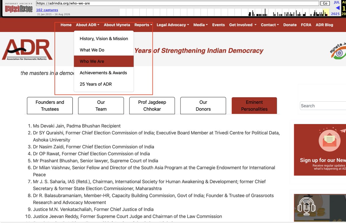 VijayGajeraO's tweet photo. This is huge. A very big update.

ADR has removed all data on powerful people associated with them.

They are advocating for transparency, but why do they want to hide these details?

Here are the screenshots of the current website and the archive website. https://t.co/MJDyWqx0cx
