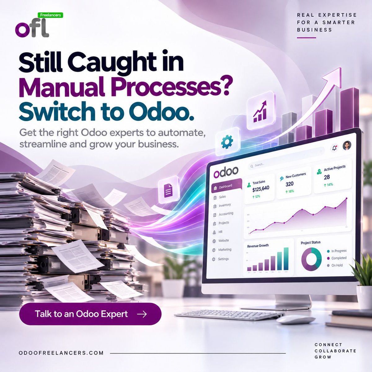 oflodoo's tweet photo. Still caught in manual processes?
Switch to Odoo. ⚙️
Automate repetitive work, streamline operations and create more time for growth with the right Odoo expertise.
👉 Talk to an Odoo Expert
🌐 https://t.co/UKI7YJXex0
#Odoo #OdooExperts #ERP #Automation #BusinessGrowth https://t.co/K4f2r9TQmh