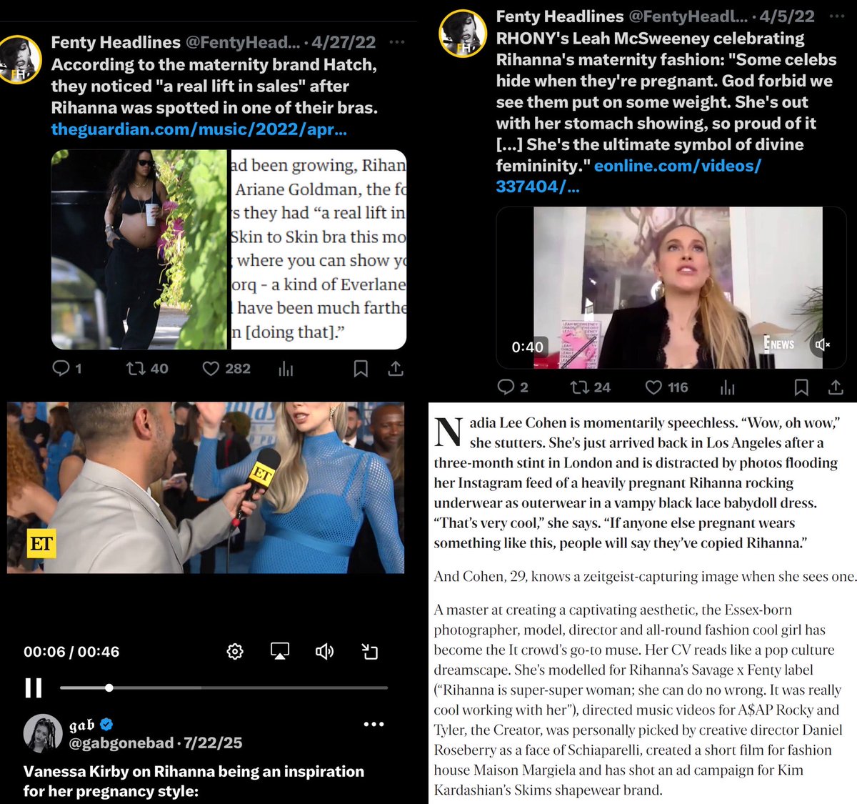 headnavy's tweet photo. It’s kind of funny how Twitter likes to discredit Rihanna for popularizing today’s maternity style, but so many people have said she influenced their maternity style. She’s a real trend setter and fashionista. https://t.co/yEoe04zY9F