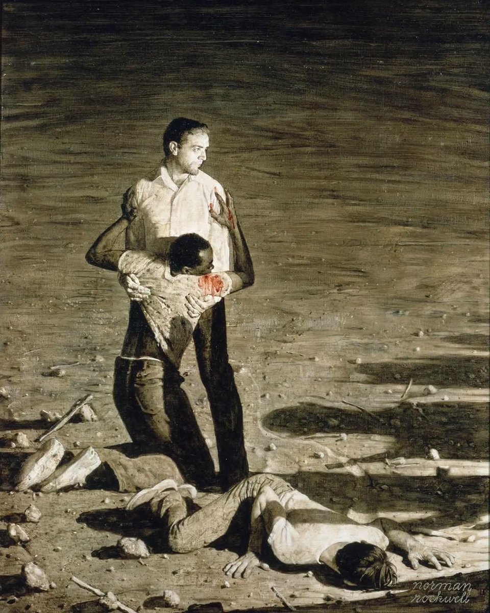 dinamittEros's tweet photo. Asesinato en Misisipi. 1965 Norman Rockwell.

Creada para un artículo sobre los asesinatos de tres activistas por los derechos civiles en 1964: Michael Schwerner, James Chaney y Andrew Goodman. https://t.co/nGUKrC5Yhm