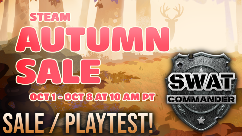 Ritual_Int's tweet photo. 🚨Officers,

It's playtest time tomorrow for SWAT Commander - an upcoming Campaign/Progression feature will be ready for your inspection and report.

And in the meantime, our project participates in the Steam Autumn Sale, up for grabs at a 33% discount!
https://t.co/YIwZAXR6zD https://t.co/nT14yfBI2P