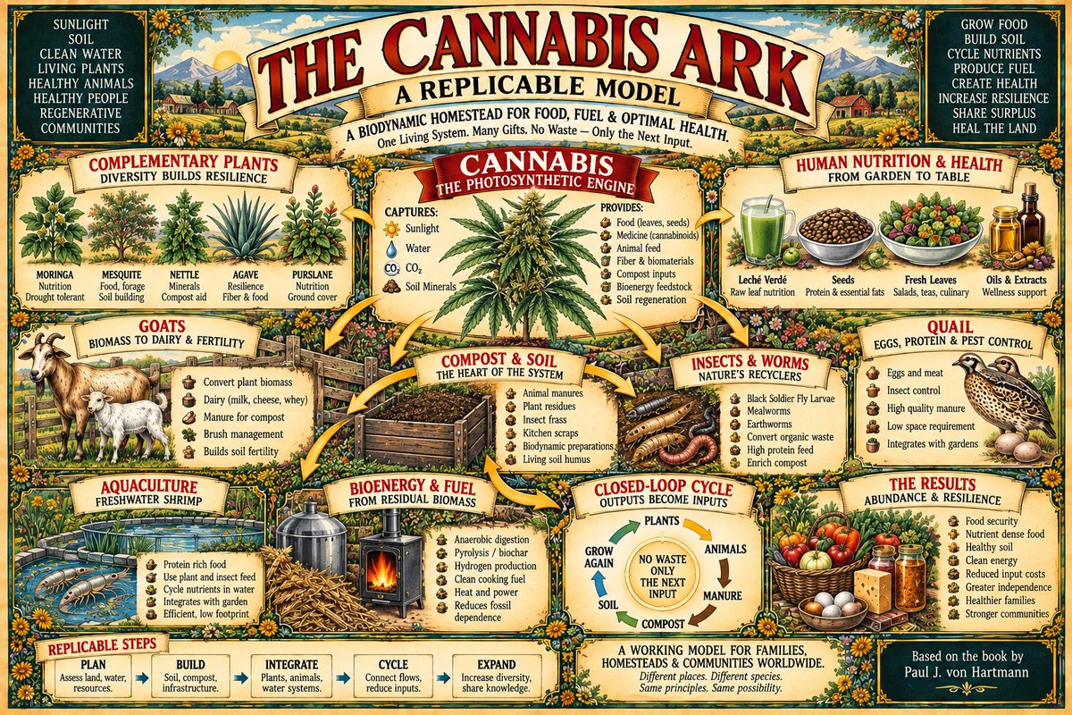 RealGanjaQueen2's tweet photo. THE CANNABIS ARK: A REPLICABLE MODEL

What if Cannabis was never meant to become another monoculture, commodity—or industry built around a single product?

The Cannabis Ark proposes something far more disruptive: 🧵

https://t.co/HfmqEnNQIs https://t.co/CtU1d7x4G1