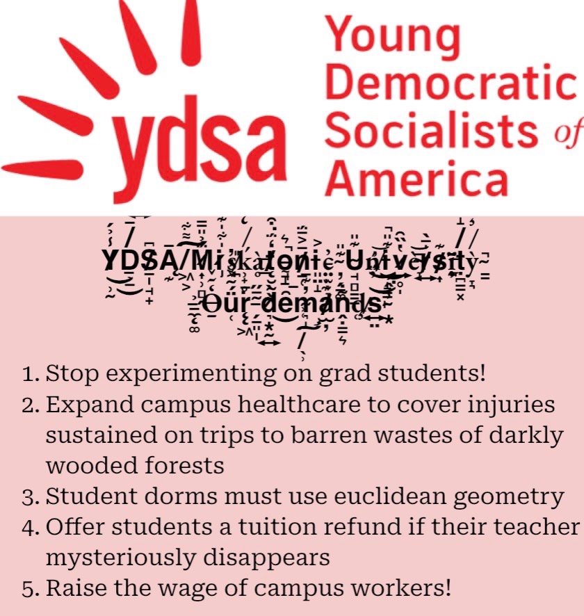Sarah_pdx's tweet photo. With 42 and a half human attendees, our kickoff meeting was a huge success! Sorry for the shoddy graphic design, our comms chair investigated his lineage and was reduced to jabbering madness 🙄Join us next week for our debate: can we appeal to Yog-Sothoth’s class interests? https://t.co/w94SHeor9x