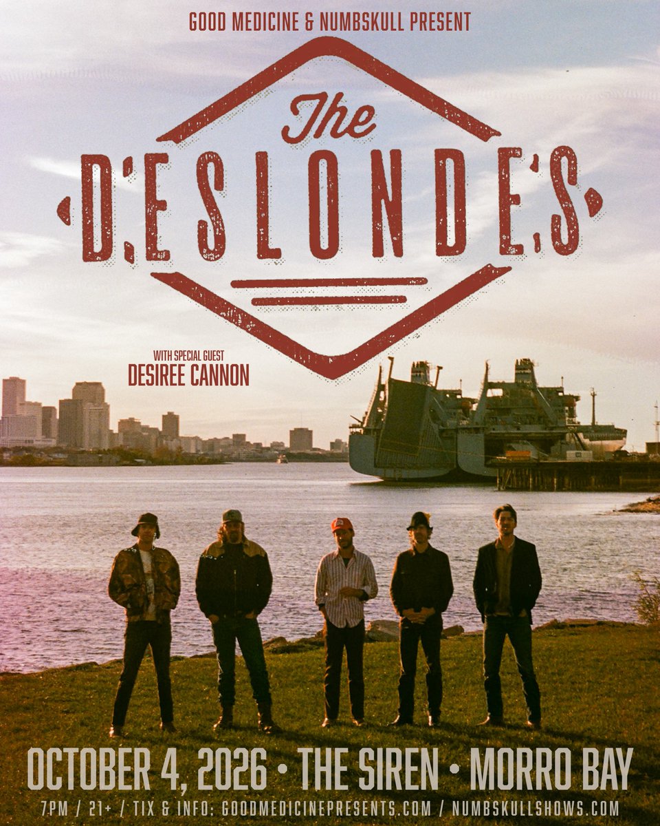 GoodMedicine805's tweet photo. Sunday funday with The Deslondes and Desiree Cannon at The Siren TONIGHT Oct 4th!! Doors 7pm. Tix & info at https://t.co/b5mlKTt9zF
@NumbskullShows #goodmedicine #thesiren #morrobay https://t.co/xQzemKwFhI