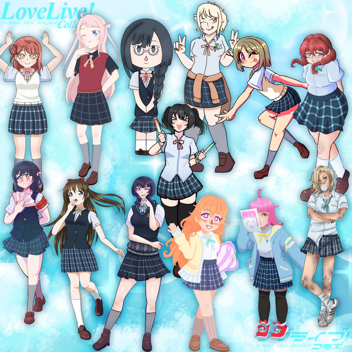 LoveLiveCollabs's tweet photo. @meowpurristic @ringingbloomns @lupchaa @mataha2ri @miastoydoll @_7y2u13i @_sillytilly @cinna_meow @fishfishiefish @fluffywhisker15 @lapafaitdotcom @_JuiceboxBandit Yuu: @Luluumine
Ayumu: @MoonBerrying / @Lee617287
Kasumi: @PugaNishikino
Shizuku: @a_riff7 
Karin: @/spirust_ IG
Ai: @michaelbeesento
Kanata: @/chococapuchino_ IG
Setsuna: @babylulururu
Emma: @milmilmana 
Rina: @/lena_lv_314 IG
Shioriko: @kingkero18 https://t.co/DfzY6NAf16