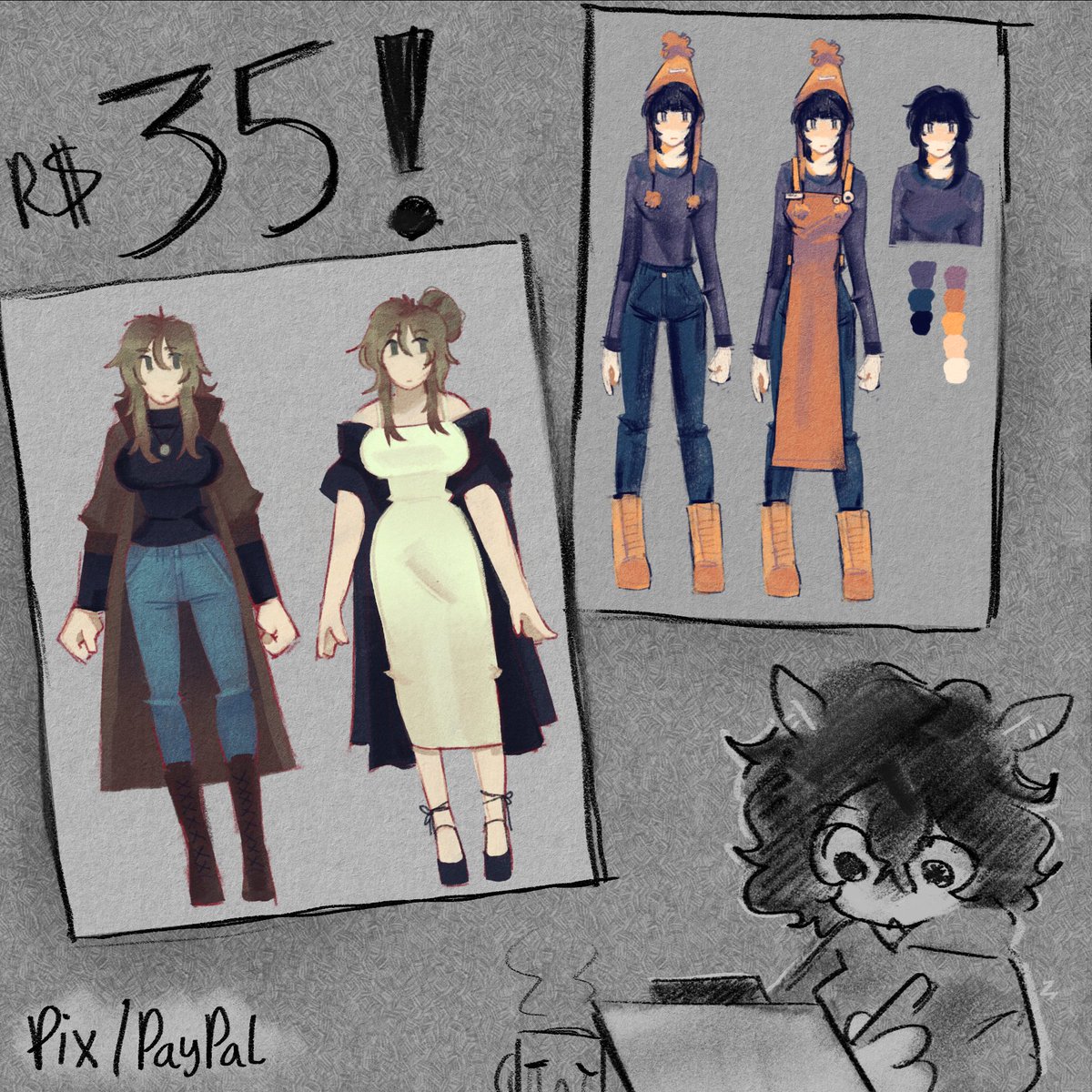 rakki_reis's tweet photo. GENTE

gostaria de avisar que vou está vendendo ref/concept por 35 reais nesse estilo!!! (cobrarei mais caro se for criação de oc!!!)

então qualquer coisa é só mandar dm! (ou comentar no post que eu mando mensagem)

meus termos seguem os mesmos: https://t.co/2BD7jq1zfA https://t.co/Oei682Jy5J