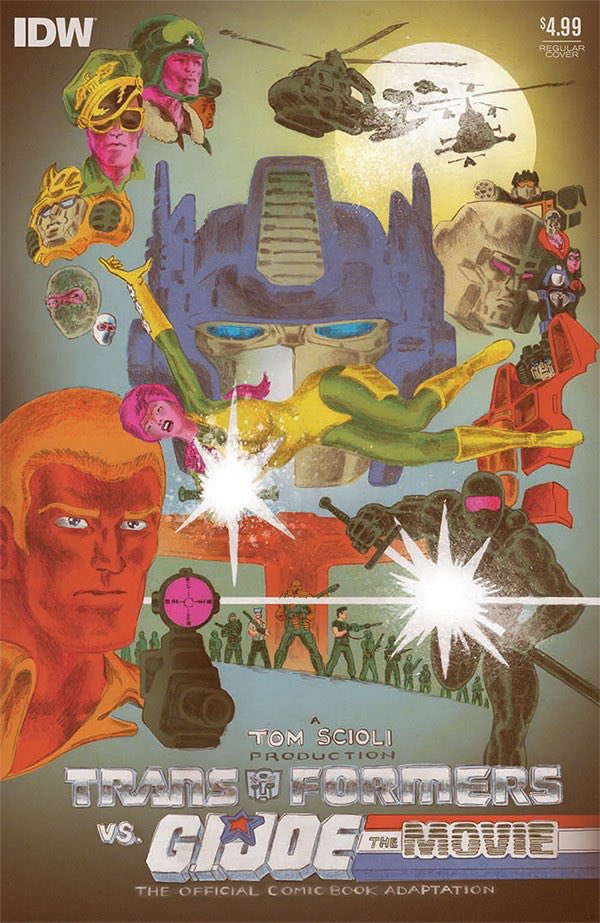 tomscioli's tweet photo. It's disappointing that the Transformers vs GIJoe movie isn't happening, but at least the comics adaptation of the film made it to print. https://t.co/V0cHJqQEkt