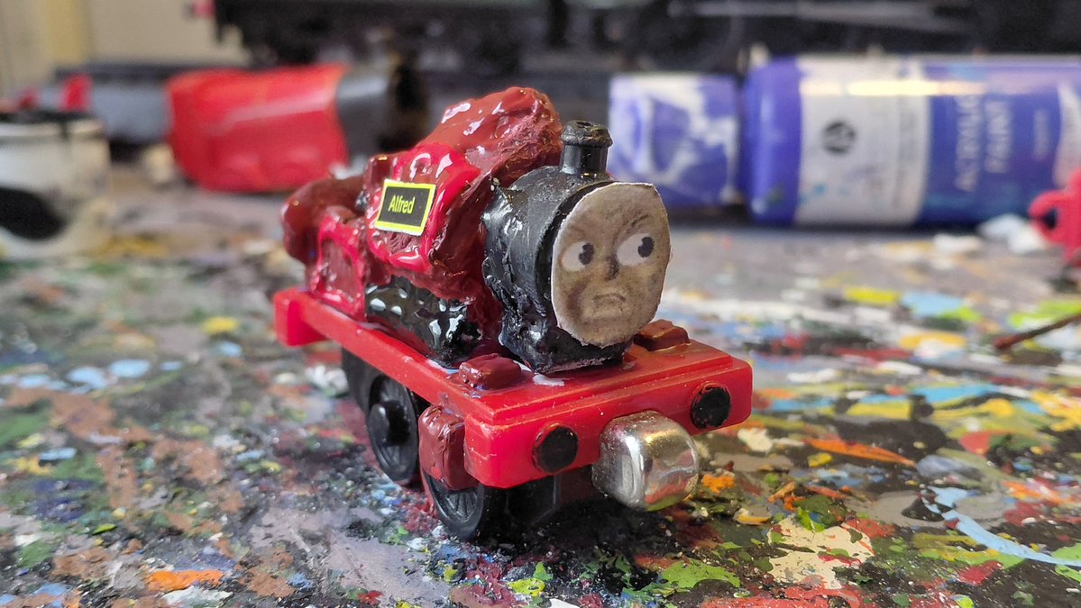 teamzug04's tweet photo. My take n play customs of my take on Mid Sodor Albert (I have updated him, because I felt something was off about him and I finally fixed him), Edwin Spooner the original MSR number 3 (they arr character made by SodorIslandModles) and MId Sodor Alfred (Kiefer Adams take on him) https://t.co/wzfDRWTegl