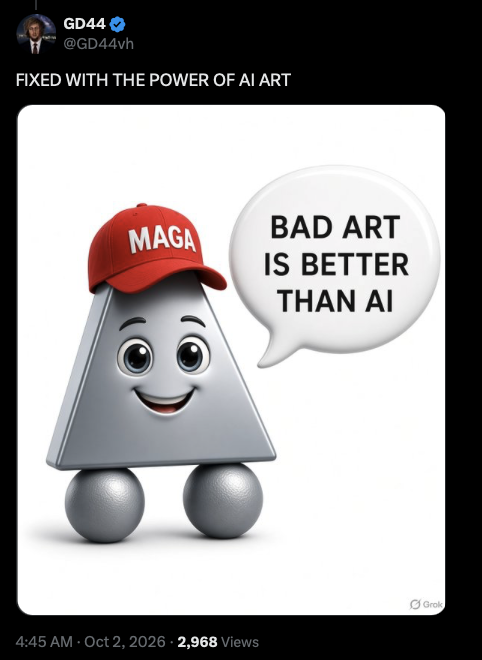 AISlopCallout's tweet photo. Another braindead AI grifter sloppifying art. https://t.co/hRQt3rUdI8