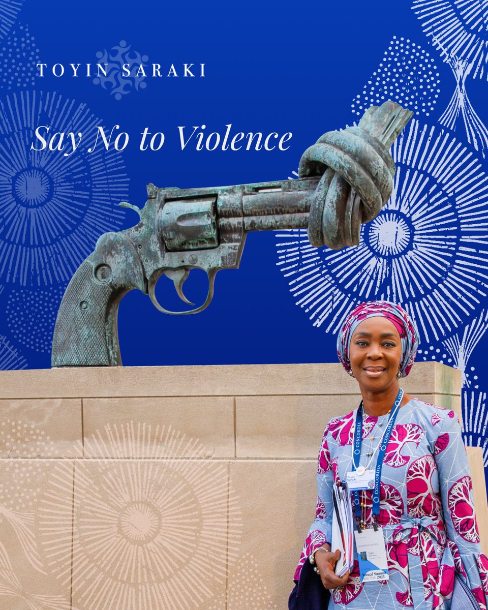 ToyinSaraki's tweet photo. Today the world observes the International Day of Non-Violence, marked each year on 2 October, the birthday of Mahatma Gandhi. Established by the @UN General Assembly in 2007, the Day calls on all nations to spread the message of non-violence through education and public awareness, and to build a lasting culture of peace, tolerance and mutual understanding.

For women and children, violence is too often encountered closest to home, within households, communities and, increasingly, online spaces, and its consequences extend directly into women’s, children’s and adolescent health, mental wellbeing and the opportunity to thrive.

Through the @WellbeingAfrica Foundation, I continue to advance stronger institutional responses to gender-based violence, including as part of the Athena Centre's Policy Working Group on Institutional Response to Gender-Based Violence, and to address the emerging risks of technology-facilitated violence against women and children in Nigeria's digital landscape.

On this day, I join the United Nations in affirming that non-violence is sustained through education, accountable institutions and communities equipped to protect their most vulnerable, so that every person may live in safety and dignity.

#InternationalDayOfNonViolence
#CultureOfPeace
#WellbeingForAll
#FrontlineFriday