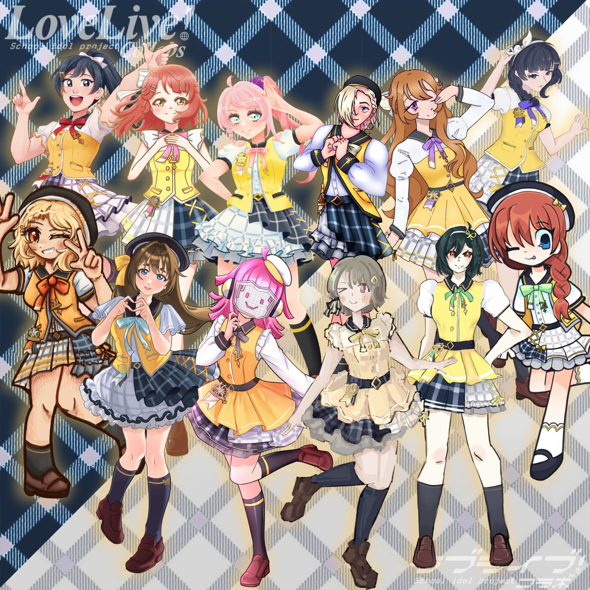 LoveLiveCollabs's tweet photo. @meowpurristic @ringingbloomns @lupchaa @mataha2ri @miastoydoll @_7y2u13i @_sillytilly @cinna_meow @fishfishiefish @fluffywhisker15 @lapafaitdotcom @_JuiceboxBandit @Luluumine @moonberrying @Lee617287 @PugaNishikino @a_riff7 @michaelbeesento @babylulururu @milmilmana @Kingkero18 @A_chanart @tatiplz @nikipomuart @per0nyan @nimesoreol @Akko_arts @nellatonynn @sundae_m0rning Ayumu: @eevylina 
Kasumi: @lisslovelettr 
Shizuku: @__xxstygian  
Karin: @Gemmnya_
Ai: @tyrinAlt 
Kanata: @/kanatatat IG
Setsuna: @applesartt 
Emma: @garyusaaan 
Rina: @/Idolup!Studios IG
Shioriko: @starkusanali
Lanzhu: @/artbylittlemissluna IG
Mia: @TsuDraws https://t.co/nTYDLl2Tqj