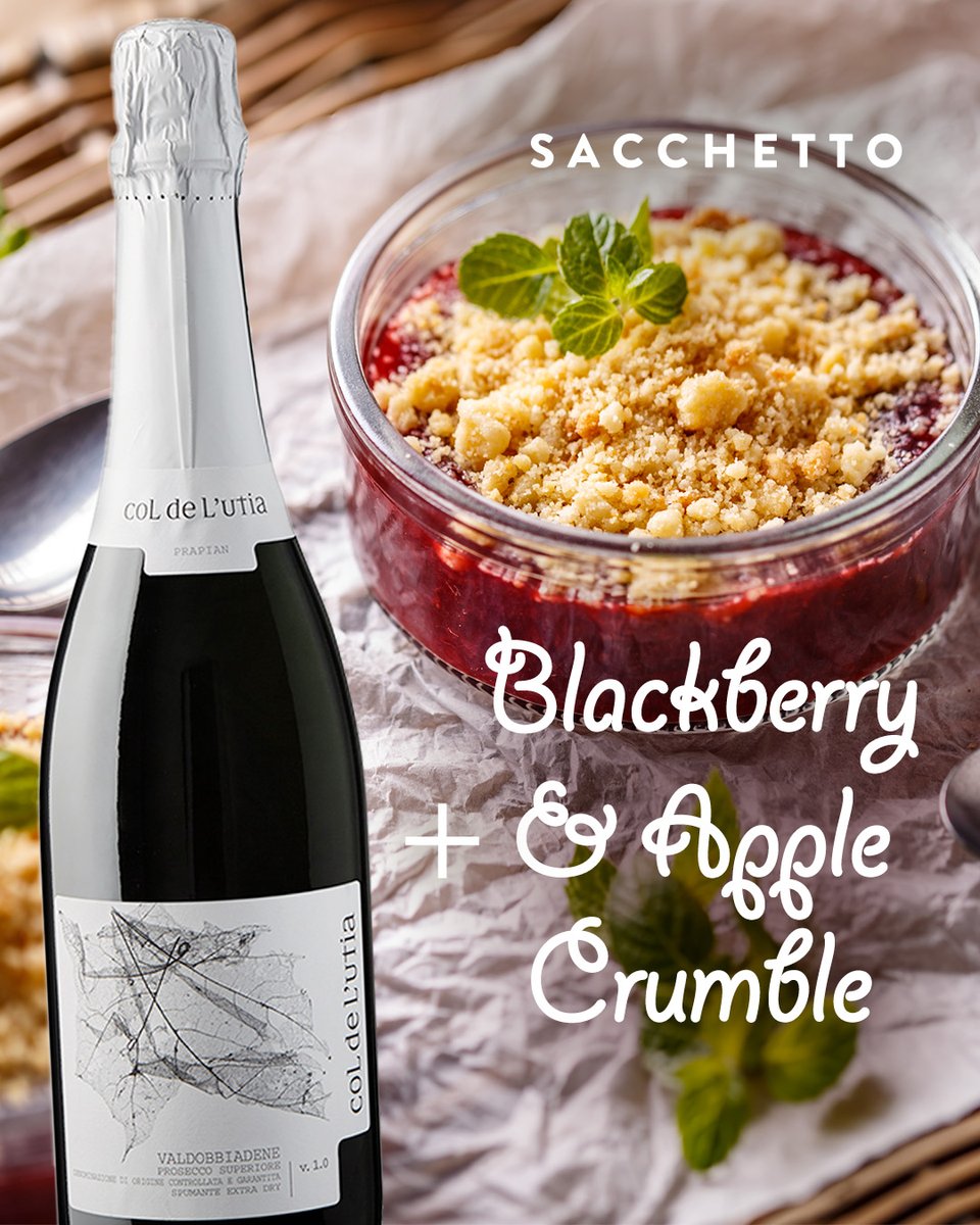 SacchettoVini's tweet photo. The last blackberries of summer come together with the season’s first app: this is crumble. Col de l’Utia DOCG Prosecco Valdobbiadene Extra Dry accompanies the dessert lightly at the end of the meal
.
#Prosecco #ExtraDry #ItalianWines #Cakes @nakedwines @nakedwinesusa https://t.co/hr1PSUnP2v