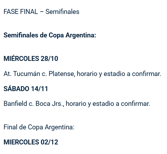 la12tuittera's tweet photo. 🚨AHORA | CONFIRMADA LA SEMIFINAL DE COPA ARGENTINA:

➡️#Boca vs Banfield el SÁBADO 14 de NOVIEMBRE, en FECHA FIFA.

❌El Xeneize PERDERÁ A TODOS SUS CONVOCADOS A LAS SELECCIONES NACIONALES: Montero, Flores, Paredes -si le bajan la sanción-, entre otros.

➡️La FINAL se movió al miércoles 2 de diciembre.