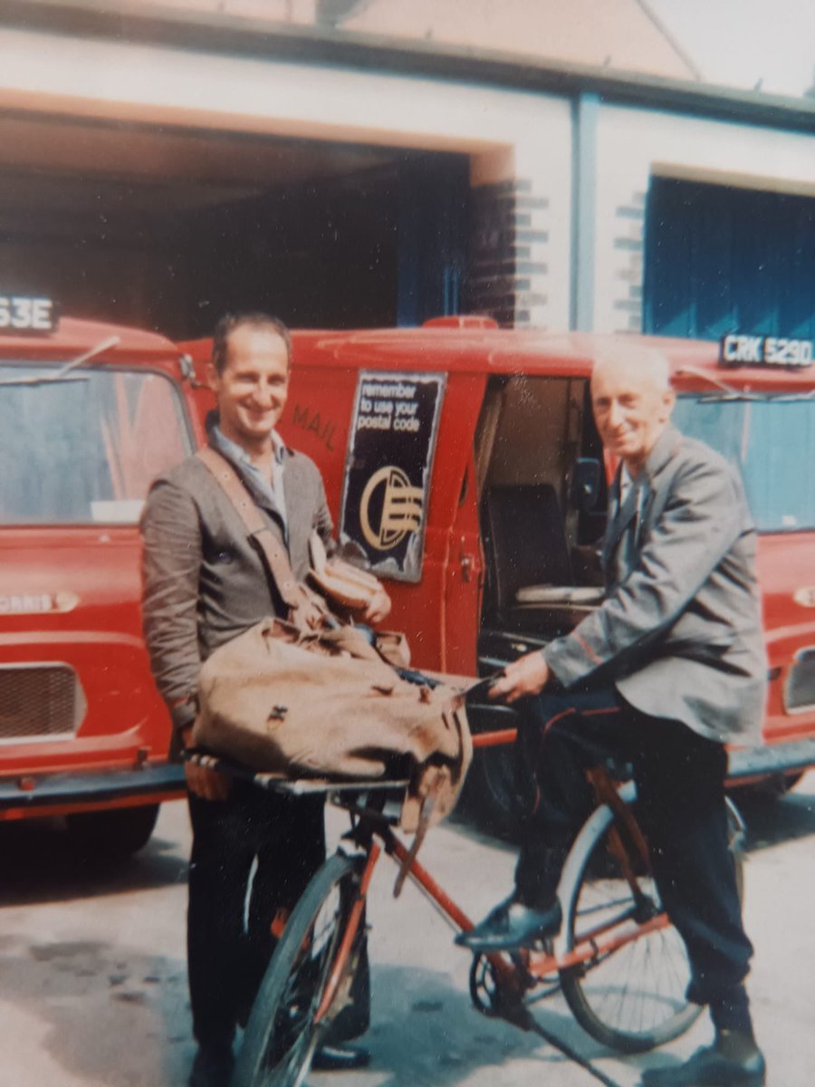 Josh__Coombes's tweet photo. End of an era. Last day with Royal Mail today for me, my dad finished last month after working together in Lampeter office. 4 generations of Coombes postmen, my grandad and great grandad worked together in Penarth office 🚗 https://t.co/CeCH8aN6rS