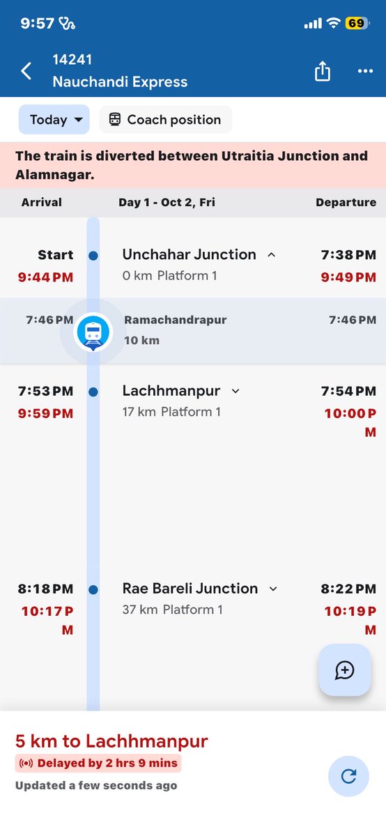 Shukla_Press's tweet photo. नौचंदी एक्सप्रेस इतनी लेट क्यो हो रही रोज़. mujhe टाइम से हापुड़ पहुंचना है @drmljn  @drm_lko  @nerailwaygkp @RailwayNorthern https://t.co/aQpE3SqP9v