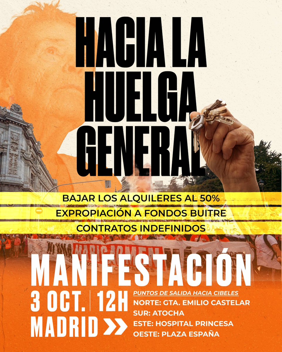 GanemosColmenar's tweet photo. 📢Mañana sábado 3 de octubre a las 12h, el @InquilinatoMad  convoca una gran movilización en defensa del derecho a la vivienda.

📍 Columna Norte: de la Glorieta de Emilio Castelar a laPlaza de Cibeles https://t.co/qrqwSScDh5