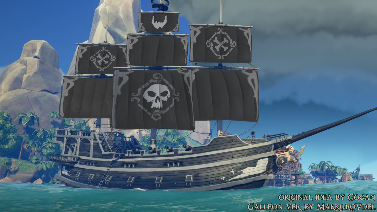 Gogan31358507's tweet photo. My entry #1 for the Sot Sail Design Competition
Fearless Buccaneer sail
Original idea by me, demo galleon version by @MakkuroVdel (see 3rd image) and remade by me for this entry.
#SeaOfThieves #SoTSailDesignComp https://t.co/HWEqJddJQL