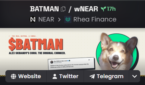 bigwynenergy's tweet photo. @chronear wow great news! now batman deserves some attention. every great chain needs a dog as meme coin! batman is the dog of co-founder of near. 

https://t.co/7yZWNolG2f

$BATMAN $NEAR https://t.co/qovVygdanX