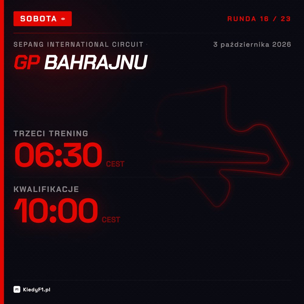 KiedyF1_PL's tweet photo. Sobota na Sepang: trzeci trening o 6:30, a o 10:00 kwalifikacje. Walka o pole position w tropikalnym skwarze! Godziny wszystkich sesji zawsze pod ręką w aplikacji KiedyF1: https://t.co/DawdUqFkR4

#KiedyF1 #F1PL https://t.co/1M8VRSffUh