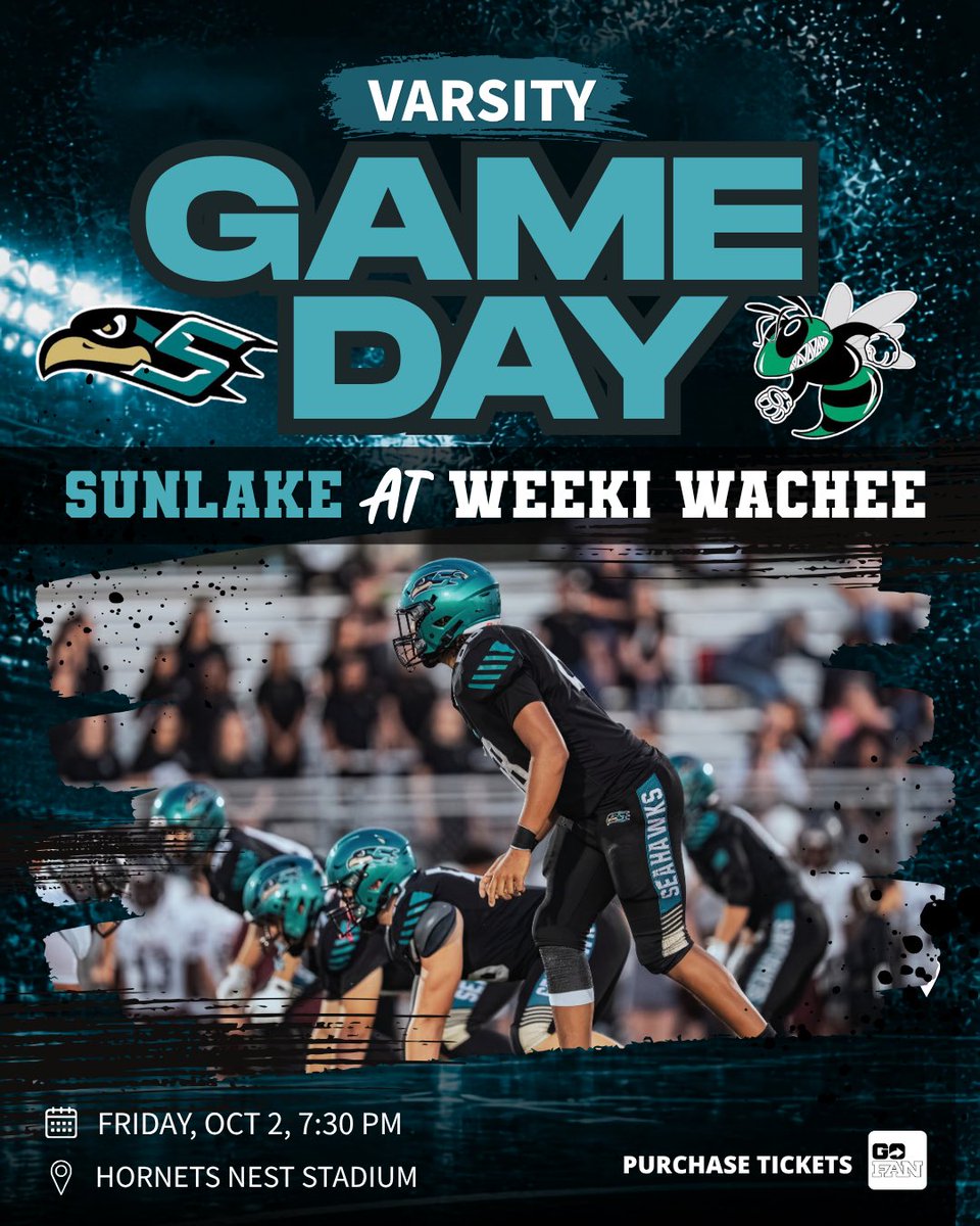 SLHSFBNextLevel's tweet photo. 🏈 ROAD TRIP ROUTINE:

The Sunlake Seahawks travel to Weeki Wachee tonight with one goal in mind—business as usual. Every play, every down, every drive. It’s time to lock in, execute, and leave it all on the field. 💪 🦅
📍 Weeki Wachee High School
⏰ Kickoff at 7:30 PM https://t.co/F9GYepGBUn