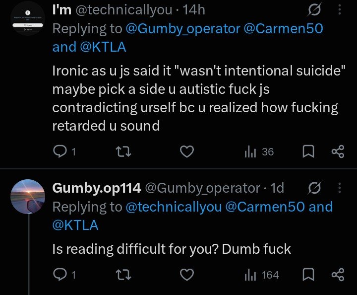 Tyraniiikarp's tweet photo. @technicallyou @504Johnathan @B3r6h @ChumBucketDrama Says the retarded fuck who can't spell 😂 🤡. You're just full of stupid half baked opinions aint you. "SUICIDE ISNT INTENTIONAL" ARE YOU BRAIN DEAD 😂😂😂😂😂🤣🤣 🤡🤡🤡🤡🤡 https://t.co/7W2OJSgIQk