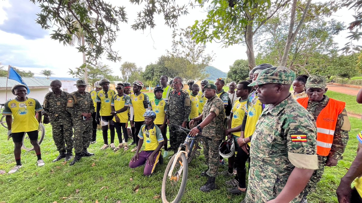 TwinamaslkoAlex's tweet photo. @GacsBike –EAC Tour 2026* in Mubende.  
Warmly welcomed at the UPDF Rehabilitation and Vocational Centre 
Col. Godfrey Rwabujumbure highlighted rehabilitation through healing, skilling &amp; sports.  
We’ll spend the night here to learn more.  
#GACSTour @EAC_yap https://t.co/lKdpncBwDr