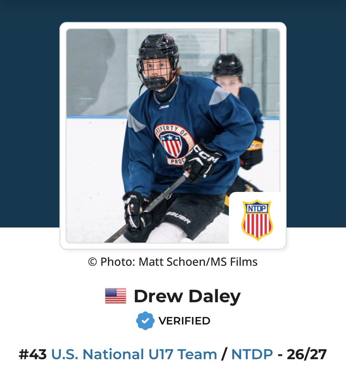 VIPsmInc's tweet photo. Our 2nd pick in @theUFHL 2010's (NHL Draft 28') future draft (14th overall) VIP is proud to select, from the @USAHockeyNTDP, Drew Daley. 

#UFHL @UFHLScouting https://t.co/iTv8dbvChO