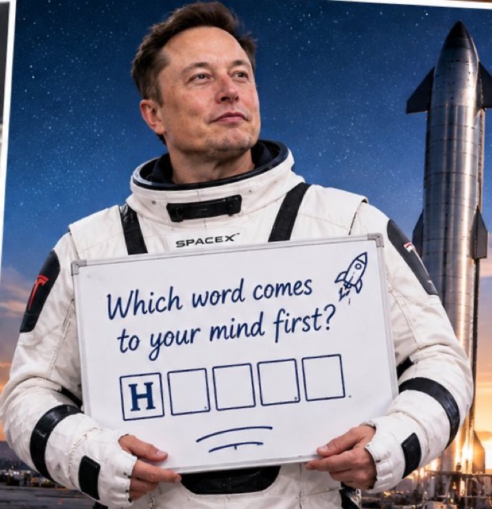 PatrickWitt1's tweet photo. No overthinking! 😏

H _ _ _ _ — What word comes to mind first?

💰 $1,300 prize! Drop your answer below 👇 https://t.co/bwW5Qyg0OK